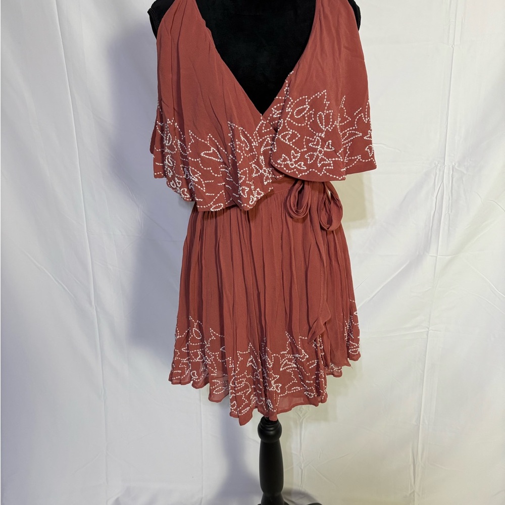 Free People Dusty Res Sleeveless V-Neck Wrap Dress